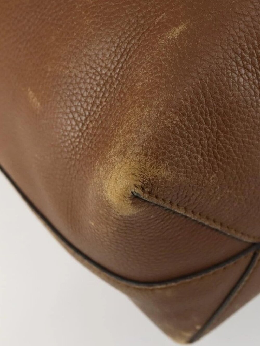 GUCCI Tote Bag Leather Brown Silver Auth - Picture 7 of 16